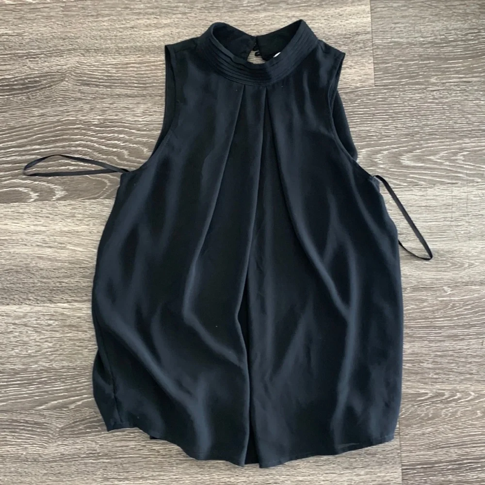 High neck black blouse